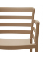 ARIEL chair with armrests in polypropylene for garden terraces restaurants stackable