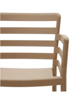 ARIEL Chaise au choix de couleur avec accoudoirs en polypropylène pour terrasses de jardin restaurants empilable