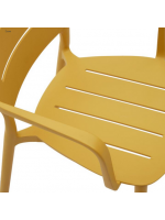 ELLA color choice chair with armrests in polypropylene for garden terraces restaurants stackable