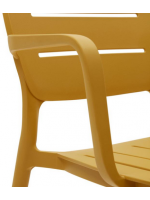 ELLA Chaise au choix de couleur avec accoudoirs en polypropylène pour terrasses de jardin restaurants empilable