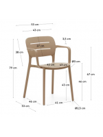 ELLA scelta colore in polipropilene sedia con braccioli per giardino terrazzi ristoranti impilabile