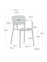 ELLA scelta colore in polipropilene sedia con braccioli per giardino terrazzi ristoranti impilabile