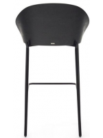 DEAM assise tabouret h 77 cm en placage de frêne finition foncée en tissu gris et structure en métal noir