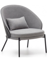 DEAM oak wood armchair in fabric and black metal frame