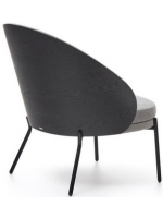 DEAM oak wood armchair in fabric and black metal frame