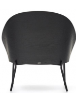 DEAM oak wood armchair in fabric and black metal frame