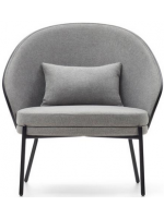 DEAM oak wood armchair in fabric and black metal frame