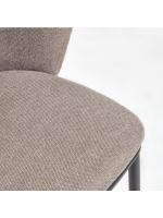 CECILY seduta h 75 cm scelta colore in tessuto ciniglia e struttura in metallo nero sgabello di design