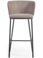 CECILY asiento h 75 cm en tejido de chenilla y estructura de metal negro taburete de diseño