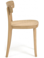 MARNIA chaise en bois de hêtre naturel et rotin