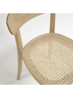 MARNIA chair in natural beech wood and rattan