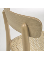 MARNIA chaise en bois de hêtre naturel et rotin