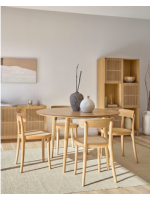 MARNIA chair in natural beech wood and rattan