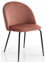 ELISABETH velours rose et structure en métal noir chaise design home studios restaurants professionnels