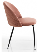 ELISABETH velours rose et structure en métal noir chaise design home studios restaurants professionnels