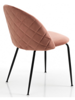 ELISABETH velours rose et structure en métal noir chaise design home studios restaurants professionnels