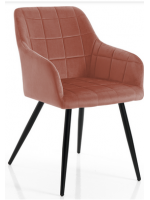 CRESPY en velours rose ou gris et structure métal noir fauteuil design living home studio contract