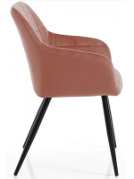 CRESPY en velours rose ou gris et structure métal noir fauteuil design living home studio contract