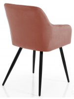 CRESPY in pink or gray velvet and black metal structure armchair design living home studio contract