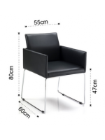 ALIS scelta colore in ecopelle e struttura in acciaio cromato sedia poltroncina design contract o casa