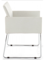 ALIS Farbwahl in Öko-Leder und verchromter Stahlkonstruktion Stuhl Sessel Design Contract oder Home