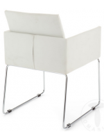 ALIS Farbwahl in Öko-Leder und verchromter Stahlkonstruktion Stuhl Sessel Design Contract oder Home