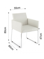 ALIS scelta colore in ecopelle e struttura in acciaio cromato sedia poltroncina design contract o casa