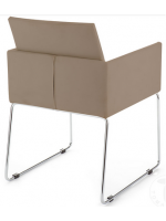 ALIS Farbwahl in Öko-Leder und verchromter Stahlkonstruktion Stuhl Sessel Design Contract oder Home