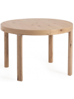 ACELER Table Ø 120 cm extensible 170 cm Structure en bois de chêne massif et plateau en placage de chêne