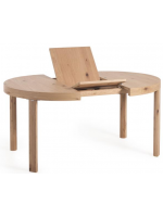 ACELER table Ø 120 cm extendable 170 cm structure in solid oak and oak veneered top