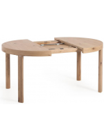 ACELER table Ø 120 cm extendable 170 cm structure in solid oak and oak veneered top