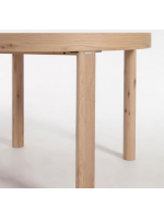 ACELER table Ø 120 cm extendable 170 cm structure in solid oak and oak veneered top