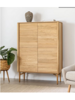 LANIA 104x144 h sideboard in solid wood and oak veneer