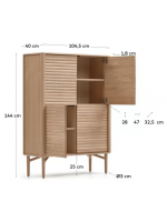 LANIA 104x144 h sideboard in solid wood and oak veneer