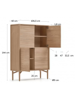 LANIA Buffet 104x144 h en bois massif et placage chêne