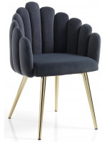 CONCHIGLIA design armchair in velvet and gold legs