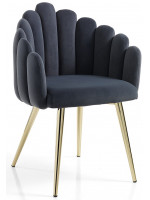 CONCHIGLIA Design Sessel aus Samt und goldenen Beinen