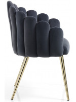 CONCHIGLIA design armchair in velvet and gold legs