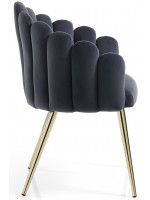 CONCHIGLIA Design Sessel aus Samt und goldenen Beinen