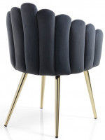 CONCHIGLIA design armchair in velvet and gold legs