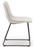 ATON en tela y silla de diseño de patas de metal negro