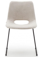 ATON en tissu et chaise design avec pieds en métal noir