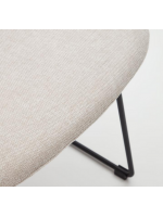 ATON en tissu et chaise design avec pieds en métal noir