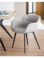 DENNET choix de couleurs dans une chaise en tissu résistant aux taches avec accoudoirs pieds en métal fauteuil design