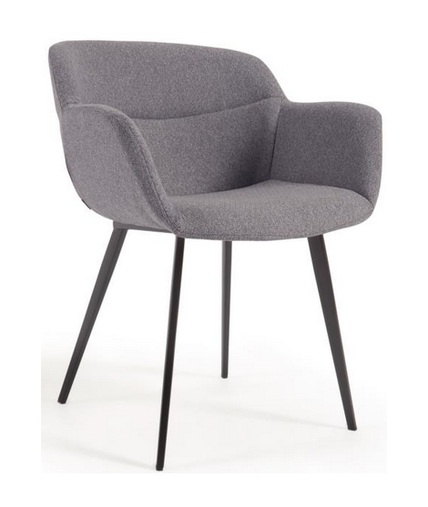DENNET scelta colore in tessuto antimacchia sedia con braccioli gambe in metallo design casa poltroncina