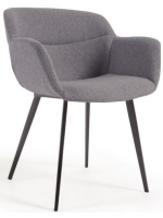 DENNET color choice in stain-resistant fabric chair with armrests metal legs home design armchair