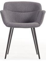 DENNET scelta colore in tessuto antimacchia sedia con braccioli gambe in metallo design casa poltroncina