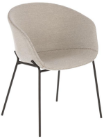 PRIMA Chaise rembourrée avec accoudoirs et fauteuil design home à pieds en métal