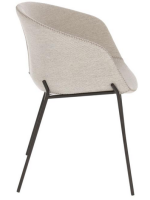 PRIMA Chaise rembourrée avec accoudoirs et fauteuil design home à pieds en métal