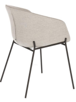 PRIMA padded chair with armrests and metal legs design home armchair
